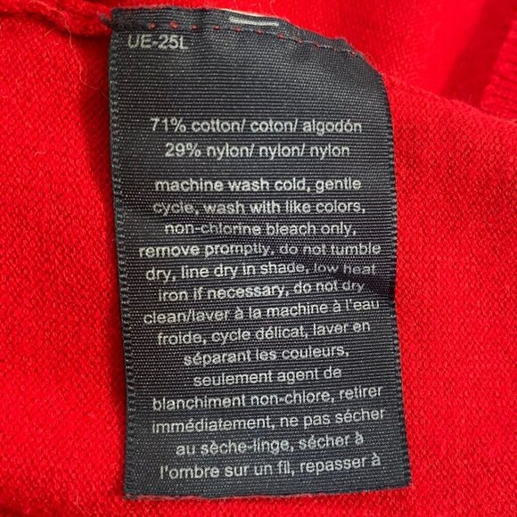 Tommy Hilfiger Women's Red Cotton Turtleneck with Four Button Cuffs, Size Large - Picture 11 of 12